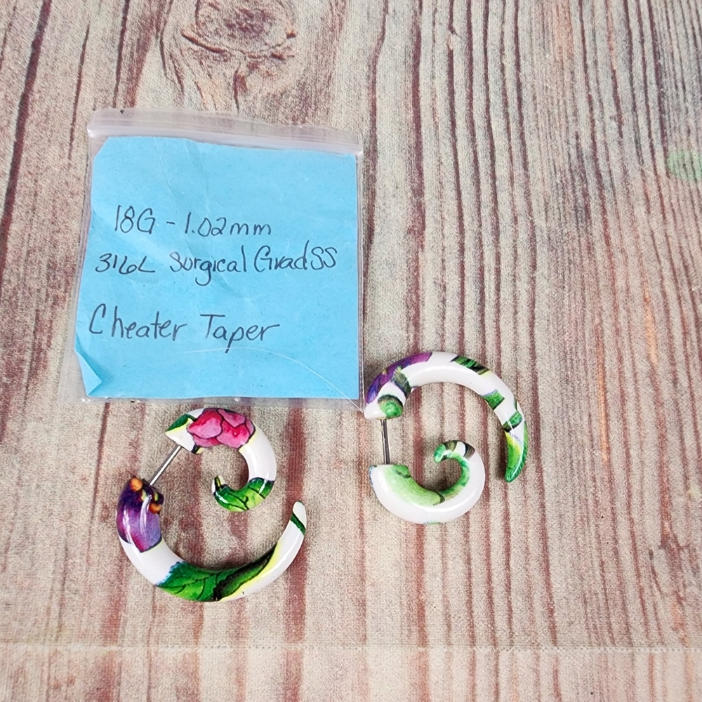 Body Candy Floral Faux Gauge Tribal Hoops